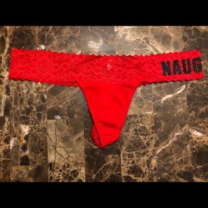 Nwt Victoria secret pink logo thong naughty